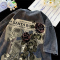 Retro Rose Print Cotton T-shirts for Men & Women