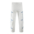 Contrast Ripped Casual Straight Jeans for Men